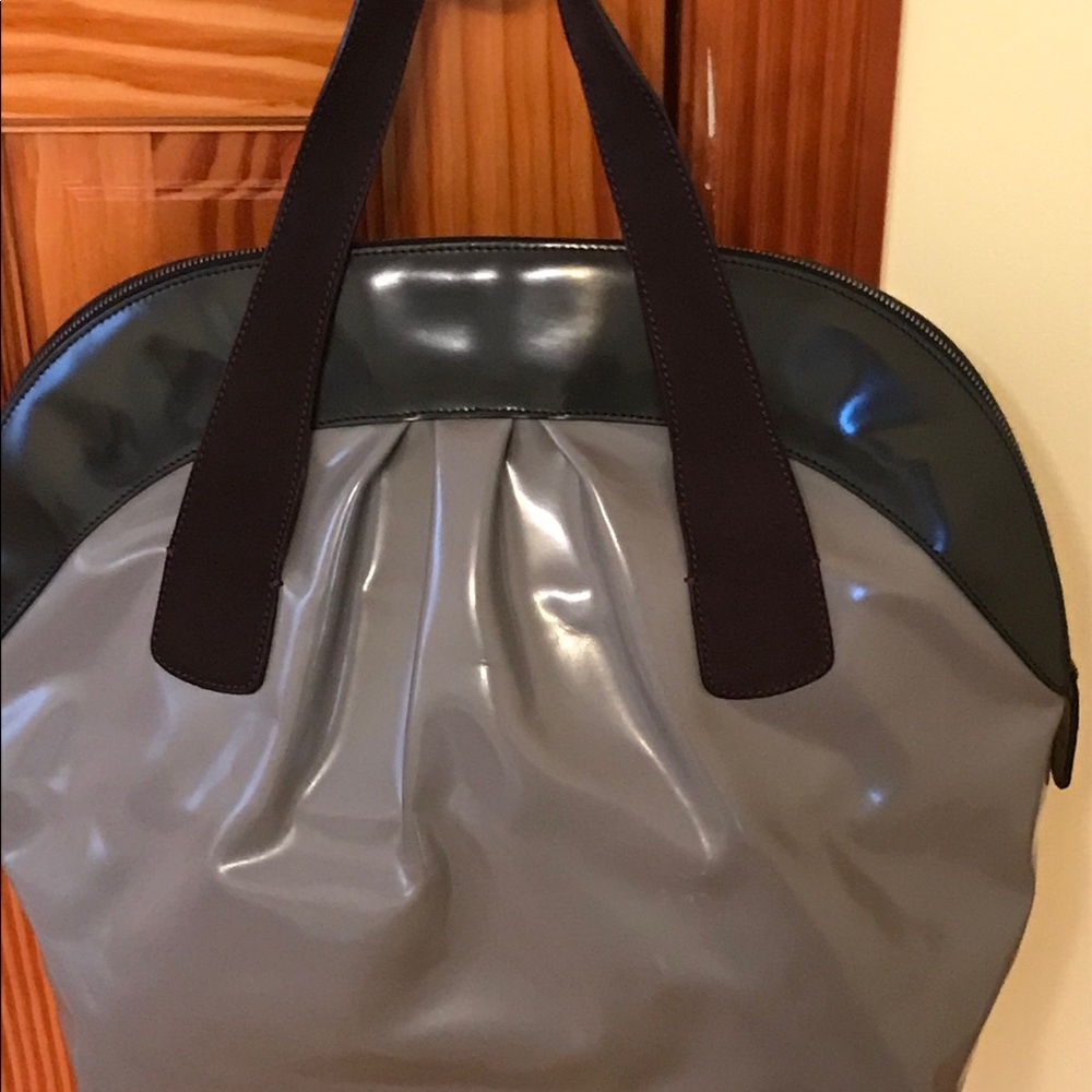 Authentic Marni Designer Dark Grey Leather Handbag